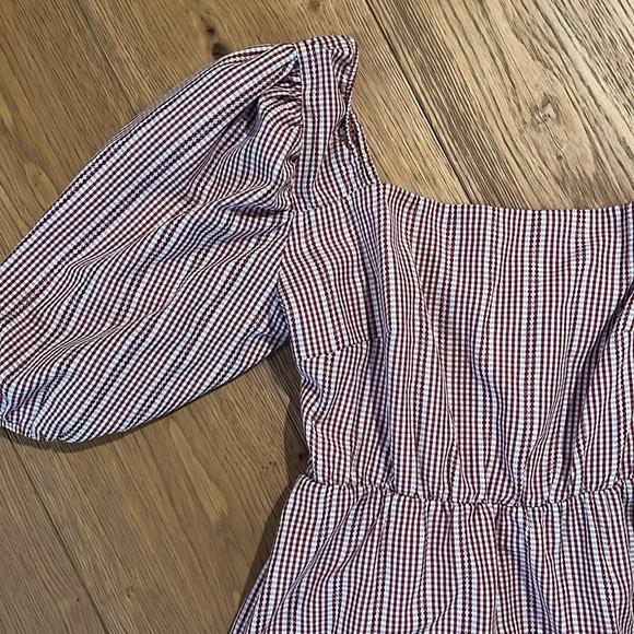 Nordstrom Red and white gingham mini dress size medium - Picture 4 of 7